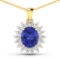 14KT Yellow Gold 3.75ctw Tanzanite and Diamond Pendant