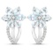 Plated Rhodium 1.44ctw Aquamarine and White Topaz Earrings