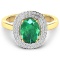 14KT Yellow Gold 1.53ct Zambian Emerald and Diamond Ring