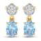 14KT Yellow Gold 1.02ctw Aquamarine and Diamond Earrings