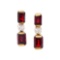 Plated 18KT Yellow Gold 1.20ctw Garnet and Diamond Earrings