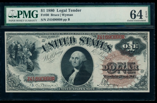 1880 $1 Legal Tender Note PMG 64EPQ