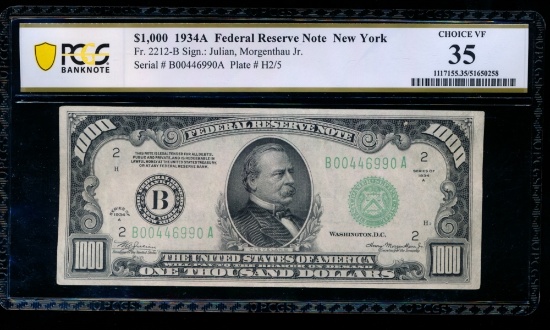 1934A $1000 New York FRN PCGS 35