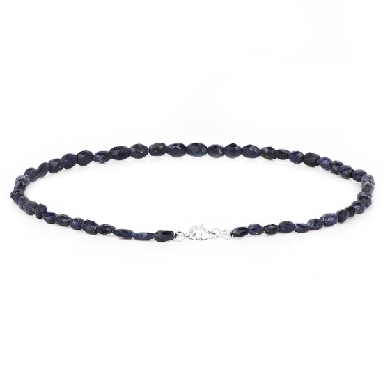 Rhodium Plated 6.89ctw Black Sapphire Bracelet