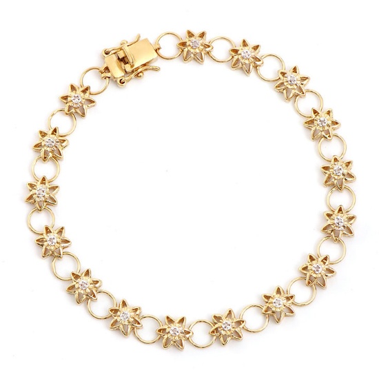 Plated 18KT Yellow Gold 0.14cts Diamond Bracelet