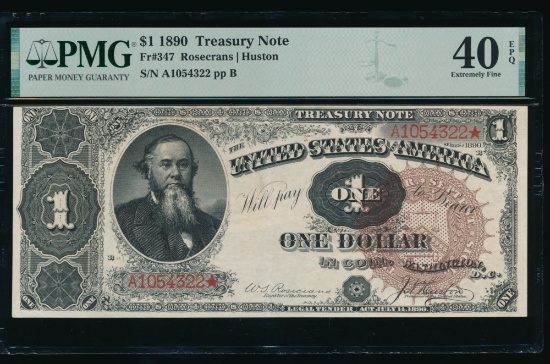 1890 $1 Treasury Note PMG 40EPQ