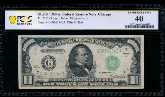 1934A $1000 Chicago FRN PCGS 40
