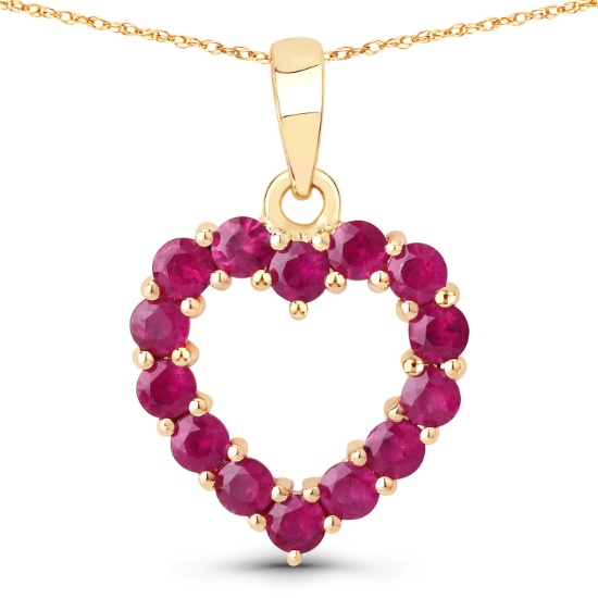 10KT Yellow Gold 0.43ctw Ruby Pendant