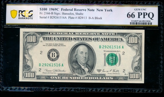 1969C $100 New York FRN PCGS 66PPQ