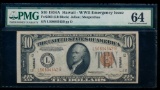 1934A $10 Hawaii FRN PMG 64