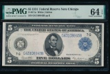 1914 $5 Chicago FRN PMG 64EPQ