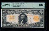 1922 $20 Gold Certificate PMG 66EPQ