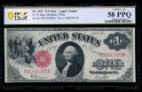 1917 $1 Legal Tender Note PCGS 58PPQ