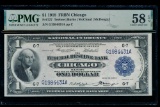 1918 $1 Chicago FRBN PMG 58EPQ