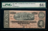 1864 $10 T-68 Confederate PMG 64EPQ