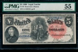 1880 $5 Legal Tender Note PMG 55