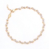 Plated 18KT Yellow Gold 0.27cts Diamond Bracelet