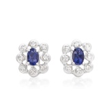 Plated Rhodium and Sterling Silver 0.82ctw Lolite Earrings