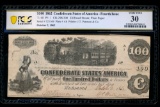 1862 $100 T-40 Confederate PCGS 30