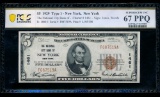 1929 $5 New York NY National PCGS 67PPQ