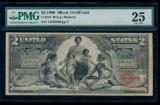 1896 $2 Educational Silver Certificate PMG 25