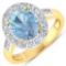 14KT Yellow Gold 1.9ct Aquamarine and Diamond Ring