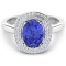 14KT White Gold 1.41ct Tanzanite and Diamond Ring
