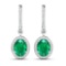14KT White Gold 2ctw Zambian Emerald and Diamond Earrings