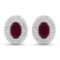 14KT White Gold 1.12ctw Ruby and Diamond Earrings