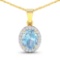 14KT Yellow Gold 1.4ctw Aquamarine and Diamond Pendant