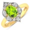 14KT Yellow Gold 1.05ctw Peridot and Diamond Ring