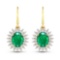 14KT Yellow Gold 3.06ctw Zambian Emerald and Diamond Earrings