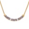 Plated 18KT Yellow Gold 1.65ctw Tanzanite and Diamond Pendant with Chain
