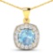14KT Yellow Gold 1.70ct Aquamarine and Diamond Pendant with Chain