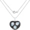 Plated Rhodium 1.44ctw Blue Topaz and Black Spinal Pendant with Chain