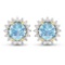 14KT Yellow Gold 1.3ctw Aquamarine and Diamond Earrings