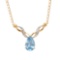 Plated 18KT Yellow Gold 4.75ctw Blue Topaz and Diamond Pendant with Chain
