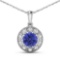 14KT White Gold 2.02ctw Tanzanite and Diamond Pendant