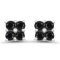 Plated 18KT White Gold 1.04ctw Black Sapphire Earrings