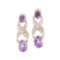 Plated 18KT Yellow Gold 2.72ctw Amethyst and Diamond Earrings