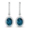 14KT White Gold 2.2ctw London Blue Topaz and Diamond Earrings