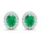 14KT Yellow Gold 2ctw Zambian Emerald and Diamond Earrings