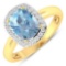 14KT Yellow Gold 1.65ctw Aquamarine and Diamond Ring