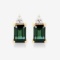 14KT Yellow Gold 1.25ctw Green Tourmaline and White Diamond Earrings