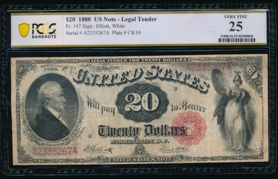 1880 $20 Legal Tender Note PCGS 25