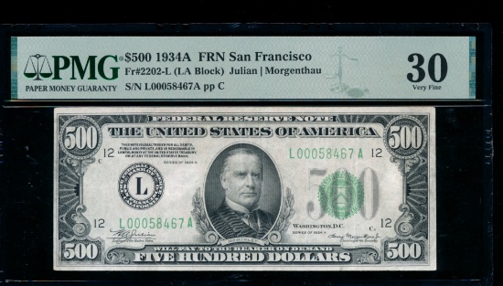 1934A $500 San Francisco FRN PMG 30