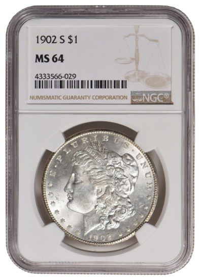 1902-S $1 Morgan Silver Dollar NGC MS64