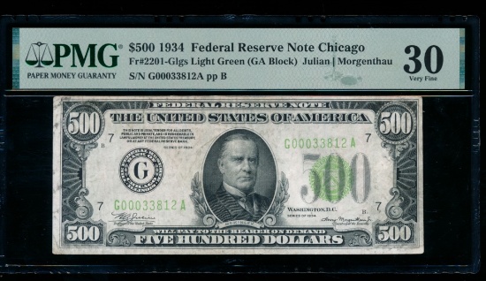 1934 $500 Chicago FRN PMG 30