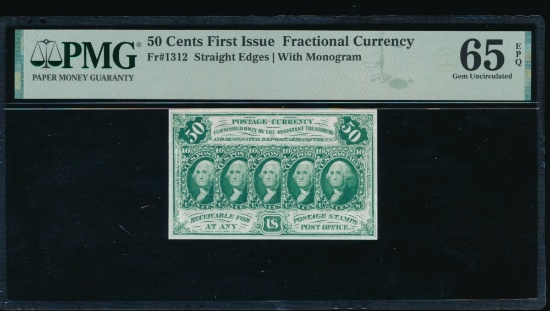 50 Cent First Issue Fractional PMG 65EPQ