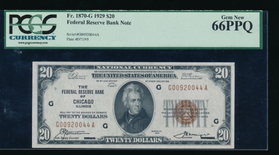 1929 $20 New York National PCGS 66PPQ